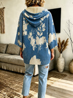 Phaedra | Dames Gebloemde Capuchonponcho