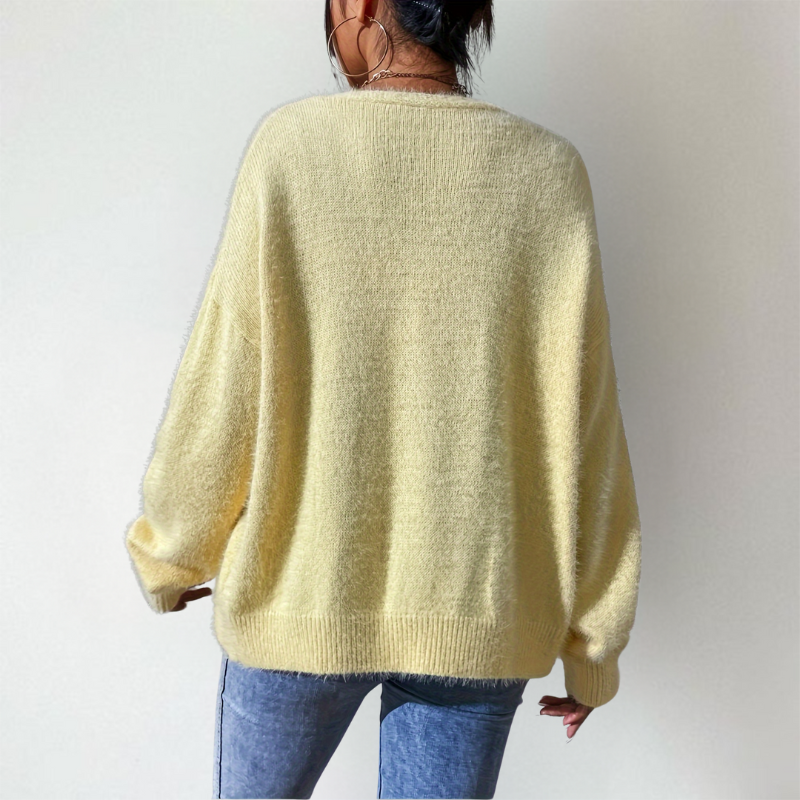 Chantal | Zacht Damesvest met Knopen en V-hals – Lichtgewicht Gebreid Vest