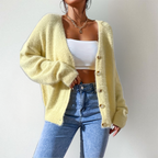 Chantal | Zacht Damesvest met Knopen en V-hals – Lichtgewicht Gebreid Vest