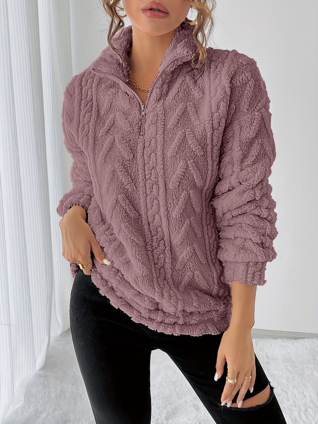 Marinda | Fleece-sweatshirt voor dames – Warme, casual trui voor de herfst en winter