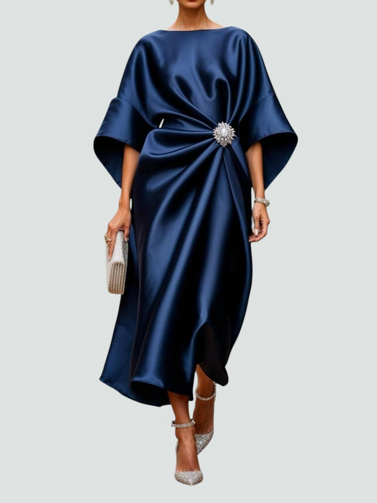 Joviana | Dames Luxe Satijnen Maxi Jurk – Elegante Avondjurk