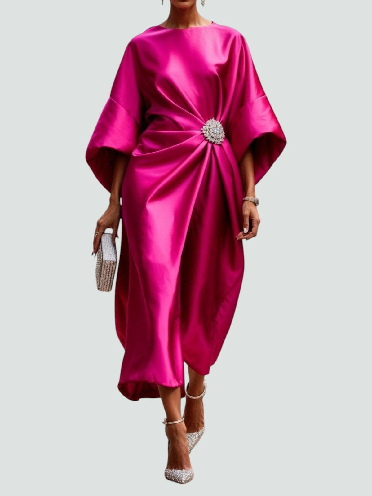 Joviana | Dames Luxe Satijnen Maxi Jurk – Elegante Avondjurk