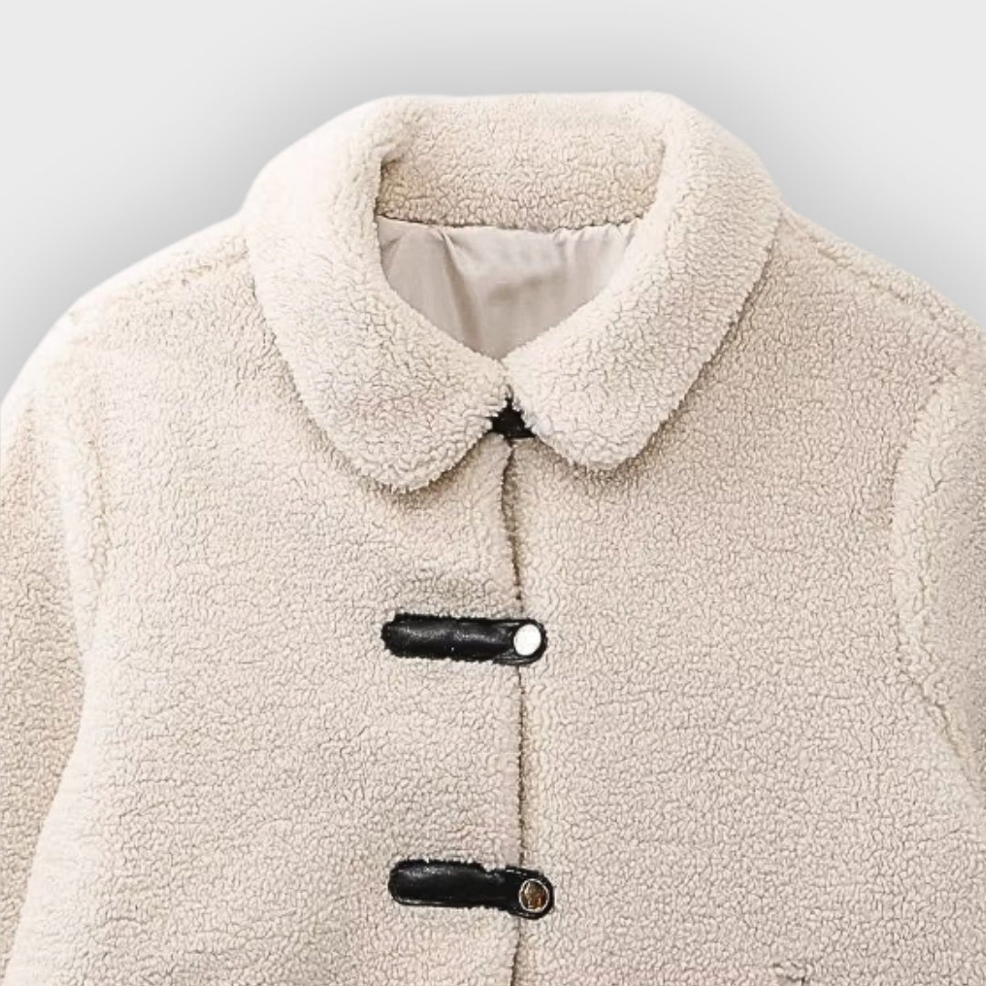 Aafje | Dames Cropped Fleece Jas – Warme Korte Jas van Polyesterfleece