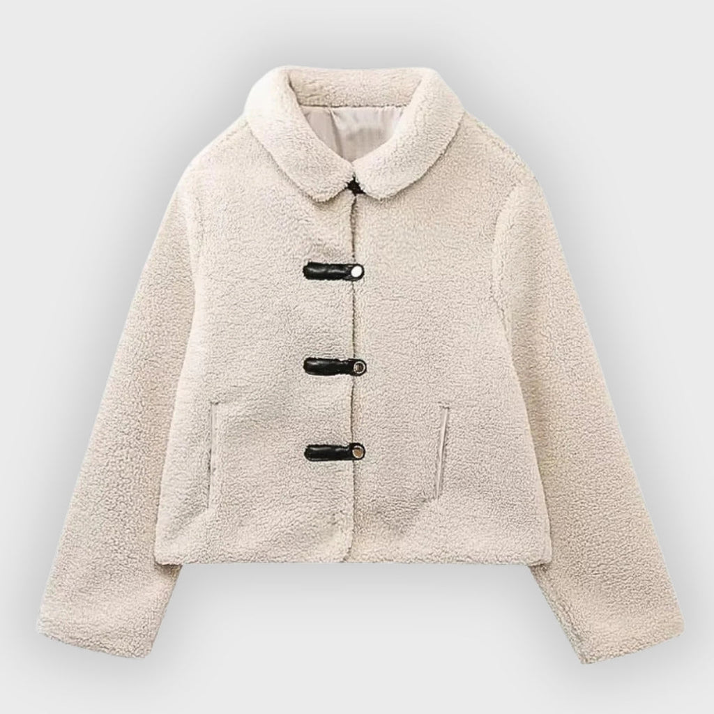 Aafje | Dames Cropped Fleece Jas – Warme Korte Jas van Polyesterfleece