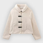 Aafje | Dames Cropped Fleece Jas – Warme Korte Jas van Polyesterfleece