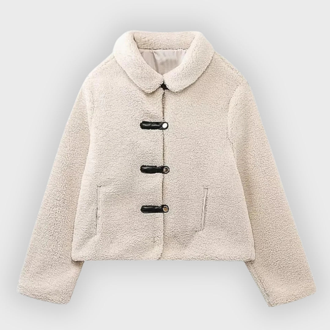 Aafje | Dames Cropped Fleece Jas – Warme Korte Jas van Polyesterfleece