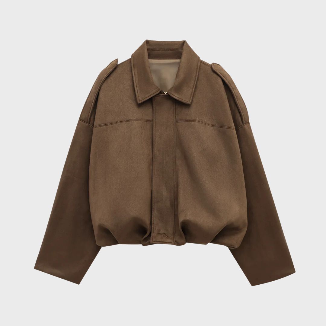 Joukje | Oversized Suède Jas Dames – Kunstleren Winterjas met Fleecevoering