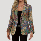 Liora | Dames bloemenwandtapijt blazer – smart-casual, elegant statement jasje