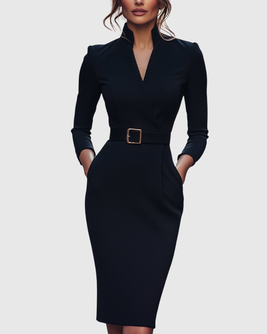 Serilda | Dames Midi Kokerjurk – Elegante Werkjurk