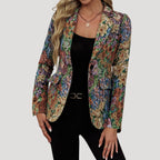 Liora | Dames bloemenwandtapijt blazer – smart-casual, elegant statement jasje