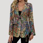 Liora | Dames bloemenwandtapijt blazer – smart-casual, elegant statement jasje