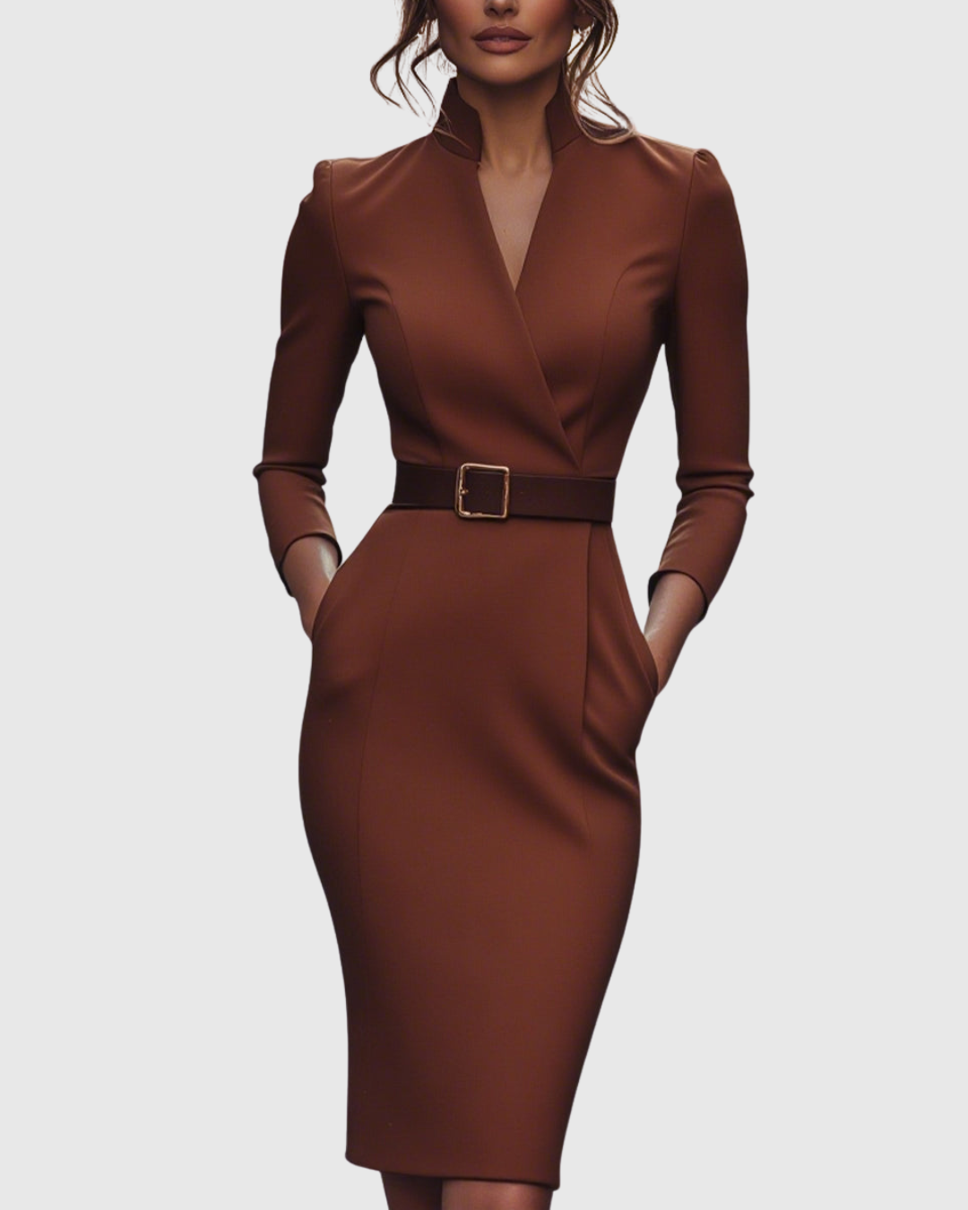 Serilda | Dames Midi Kokerjurk – Elegante Werkjurk