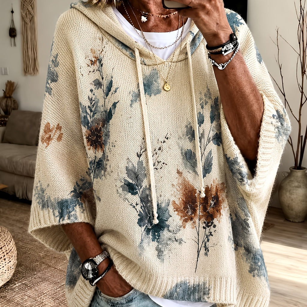 Phaedra | Dames Gebloemde Capuchonponcho