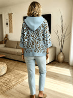 arcelina | Dameshoodie met Luipaardprint – Oversized Sweater met Capuchon