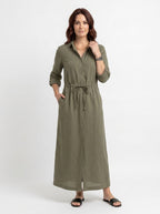 Oriel | Lange shirtjurk voor dames – lange mouwen, knoopsluiting