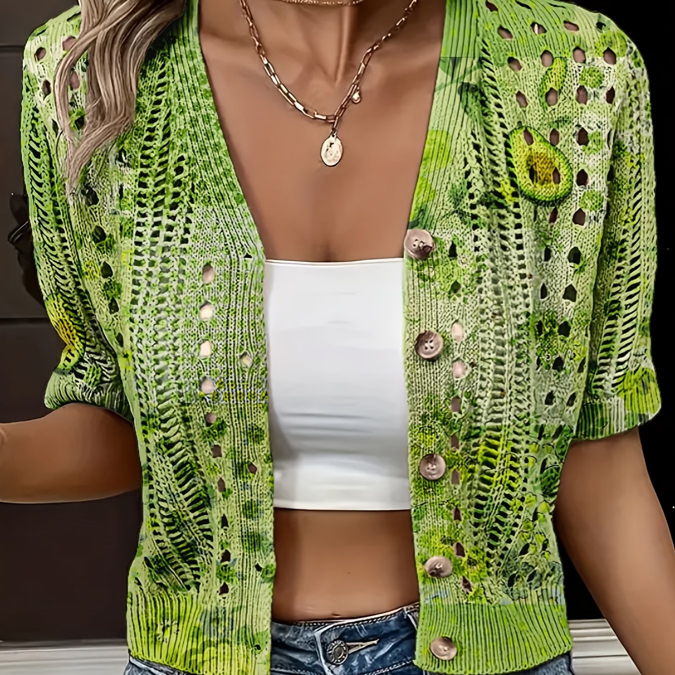 Oceira | Dames Boho Crochet Cardigan – Lichtgewicht Zomerse Trui, Open Voorzijde