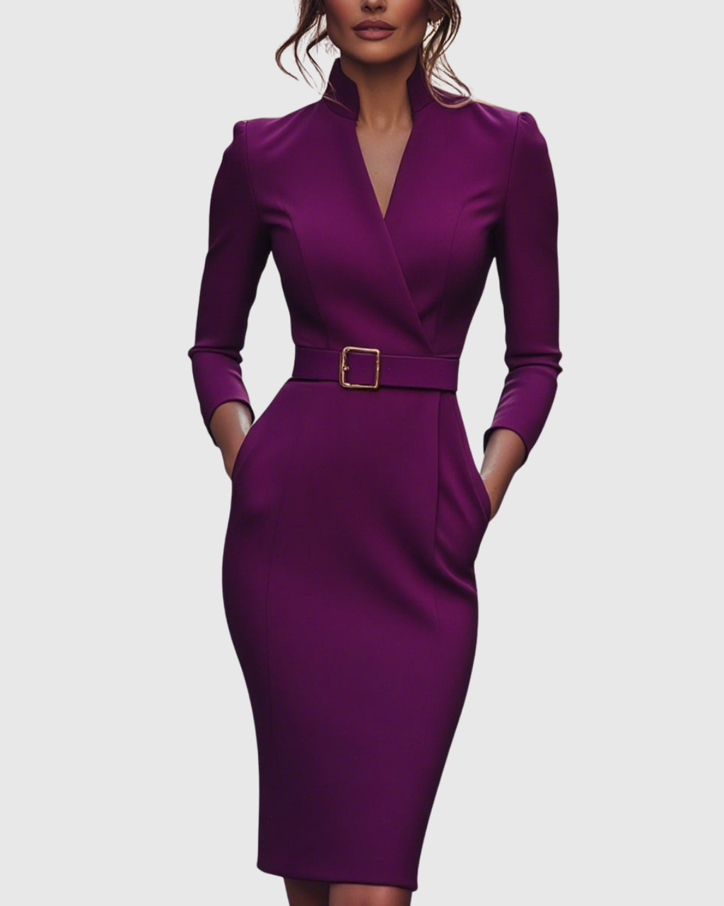 Serilda | Dames Midi Kokerjurk – Elegante Werkjurk