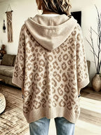 arcelina | Dameshoodie met Luipaardprint – Oversized Sweater met Capuchon