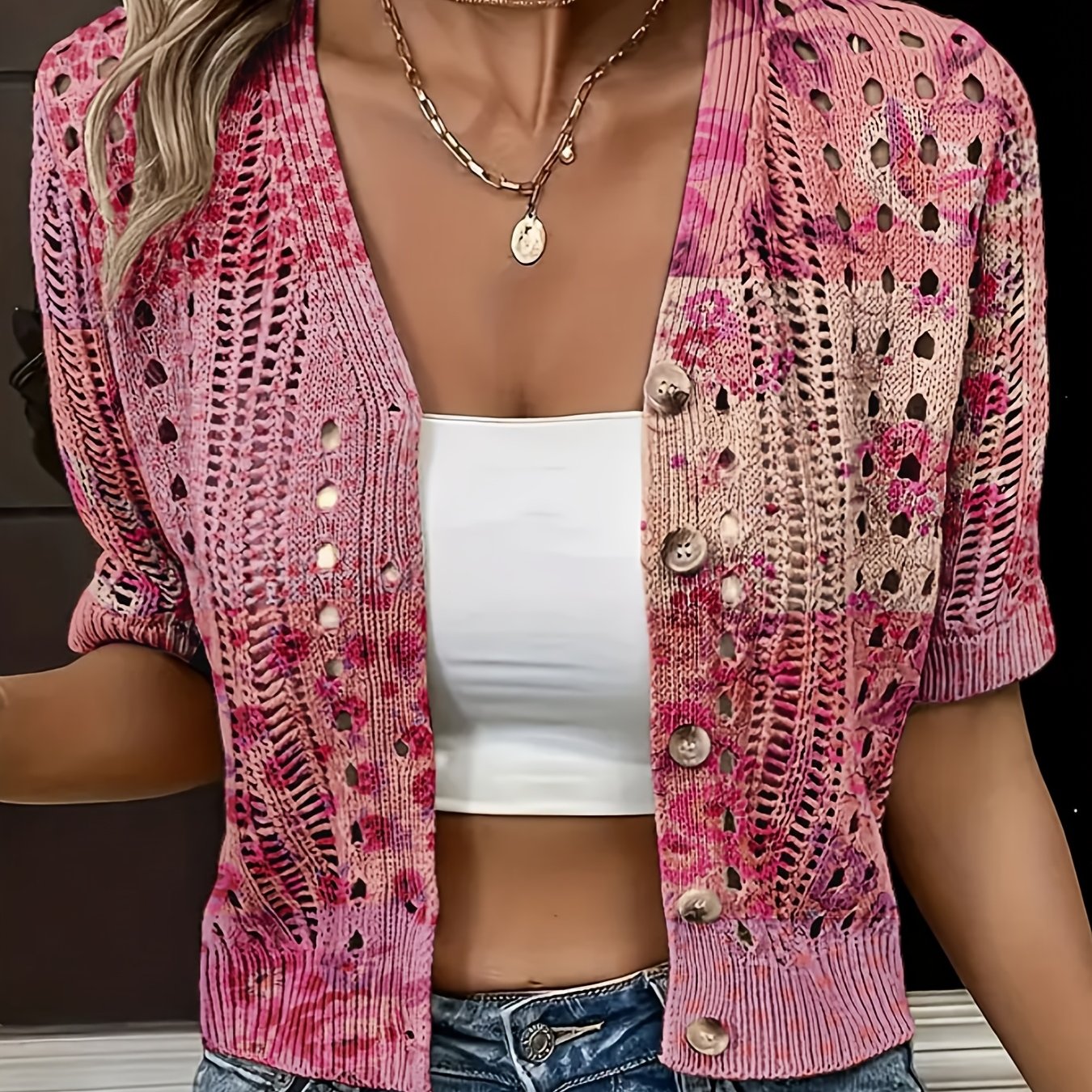 Oceira | Dames Boho Crochet Cardigan – Lichtgewicht Zomerse Trui, Open Voorzijde