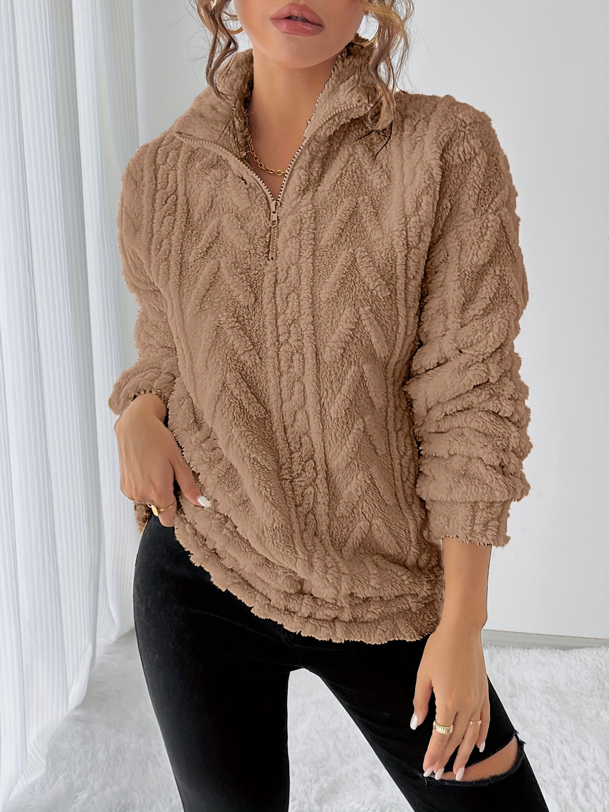Marinda | Fleece-sweatshirt voor dames – Warme, casual trui voor de herfst en winter