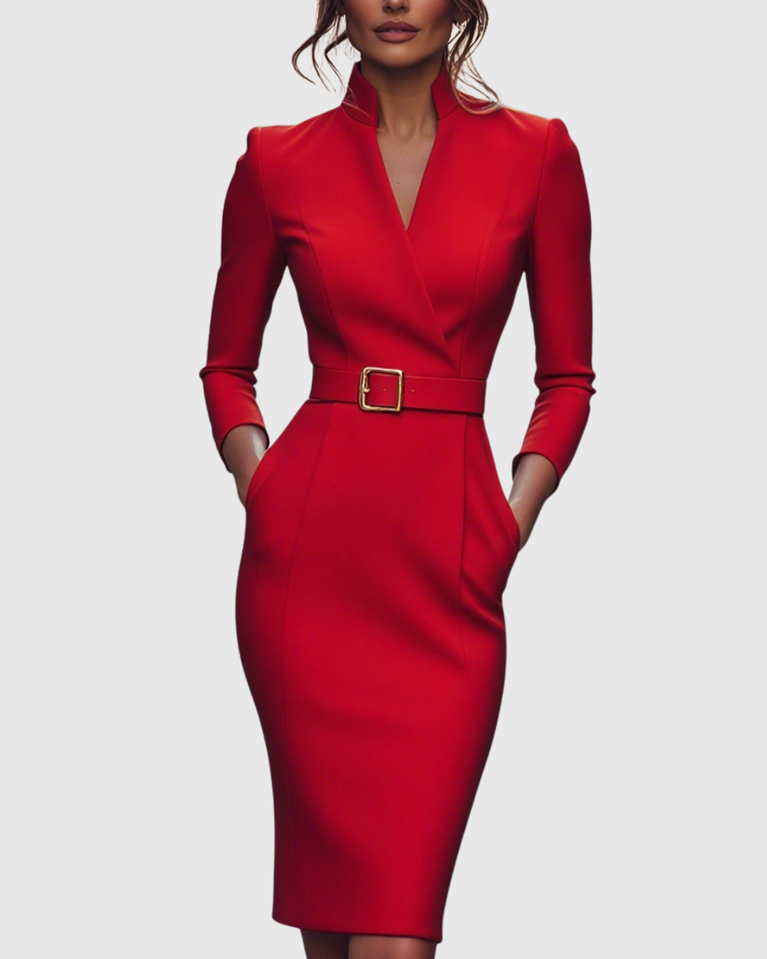 Serilda | Dames Midi Kokerjurk – Elegante Werkjurk
