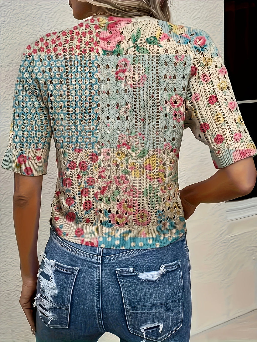 Oceira | Dames Boho Crochet Cardigan – Lichtgewicht Zomerse Trui, Open Voorzijde