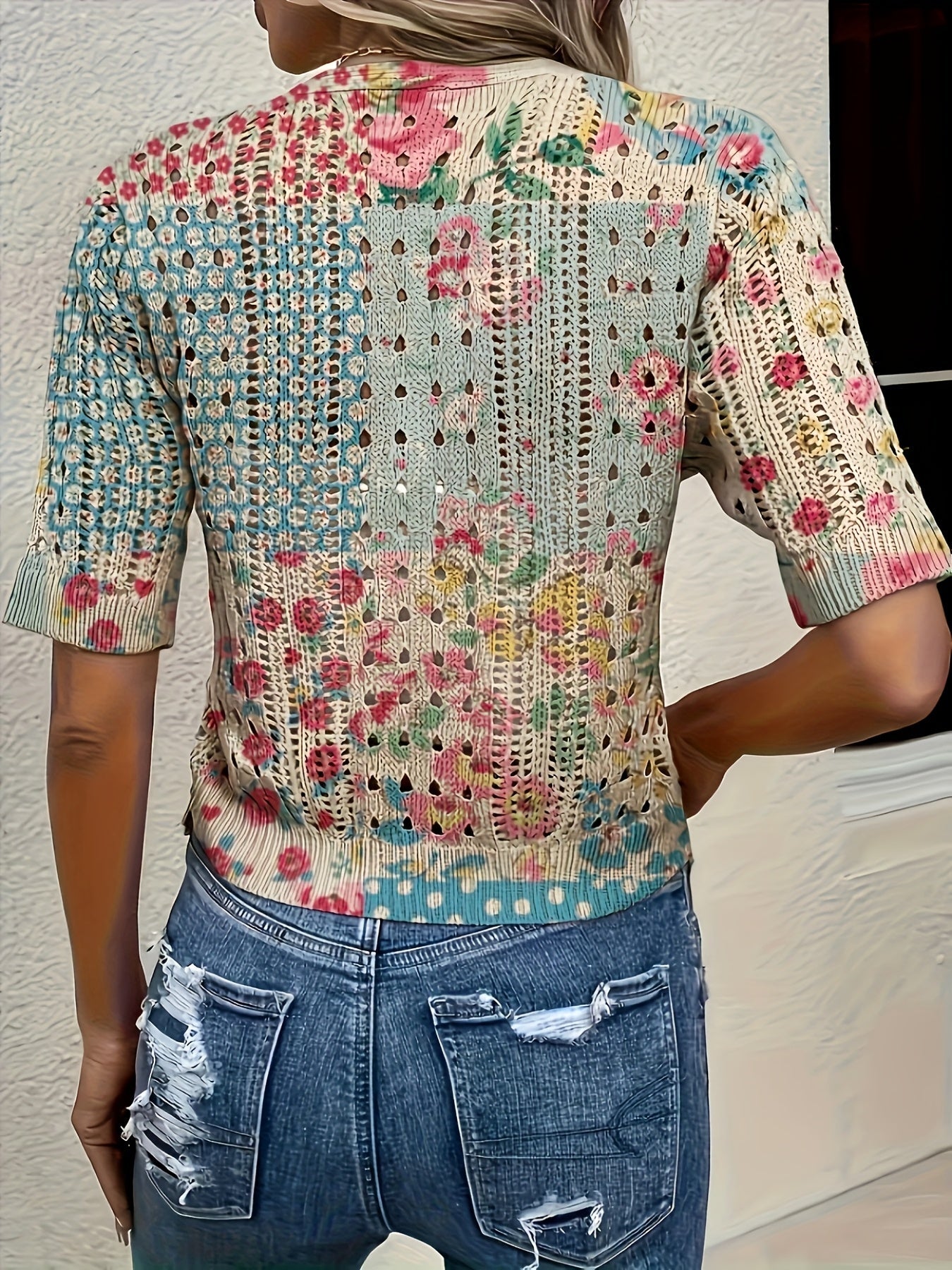 Oceira | Dames Boho Crochet Cardigan – Lichtgewicht Zomerse Trui, Open Voorzijde