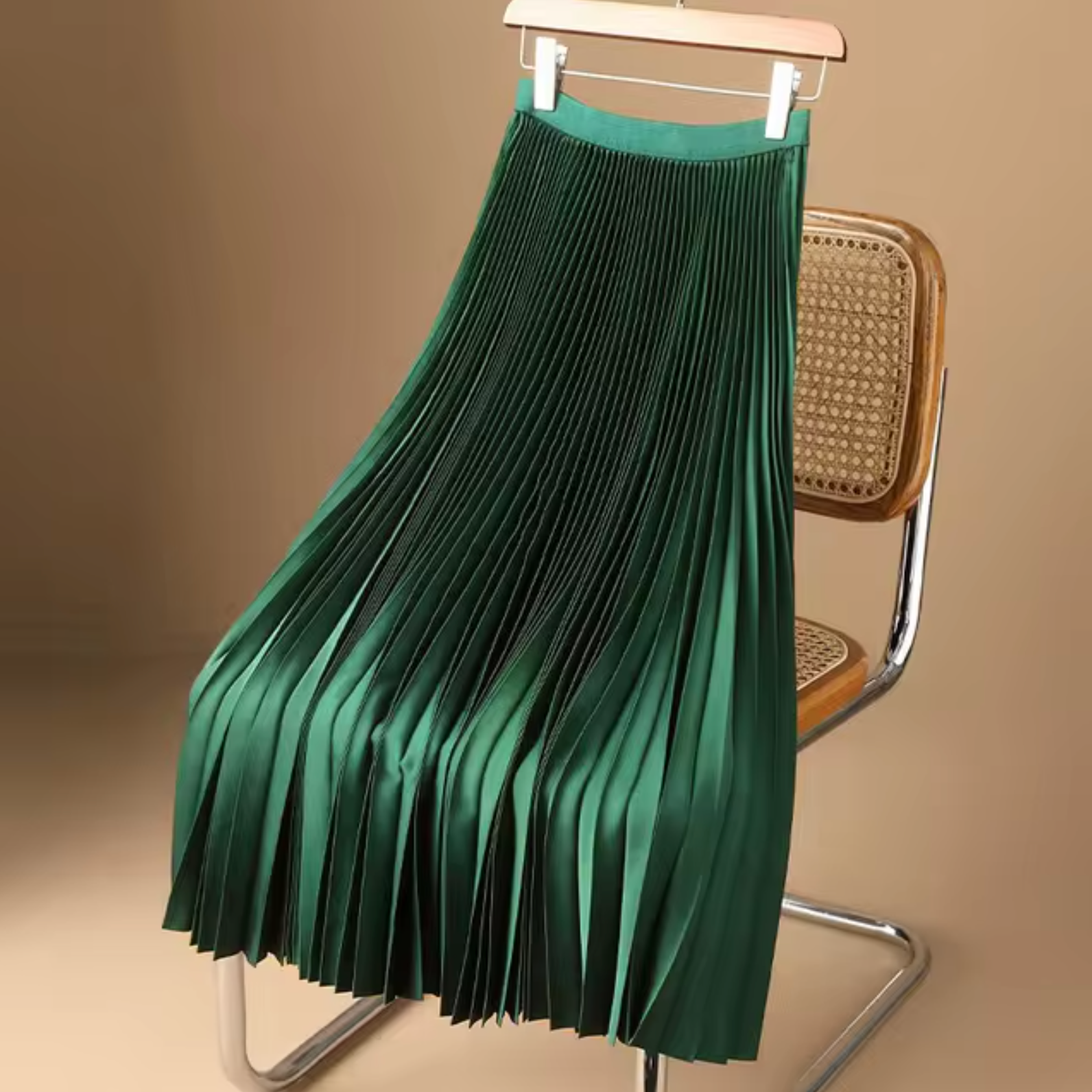 Nyvella | Elegante Geplooide Midi Rok – A-lijn, Comfortabele & Chic Dagelijkse Rok