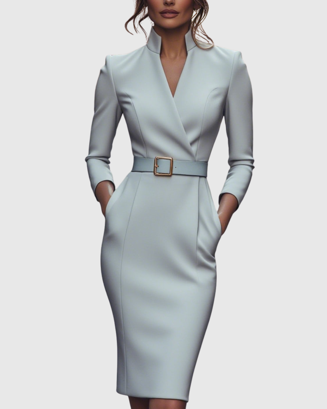 Serilda | Dames Midi Kokerjurk – Elegante Werkjurk