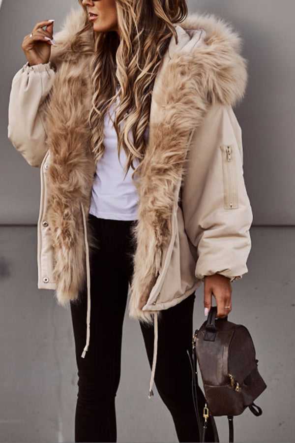 Elisia | Dames Winterjas met Capuchon – Lange Parka met Imitatiebont, Winddicht & Warm