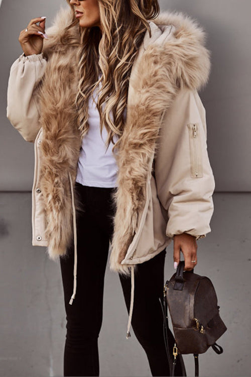 Elisia | Dames Winterjas met Capuchon – Lange Parka met Imitatiebont, Winddicht & Warm