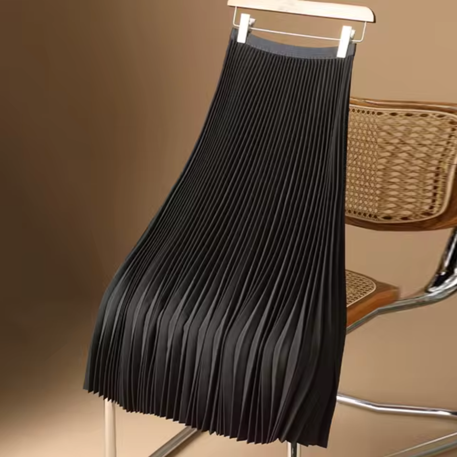 Nyvella | Elegante Geplooide Midi Rok – A-lijn, Comfortabele & Chic Dagelijkse Rok