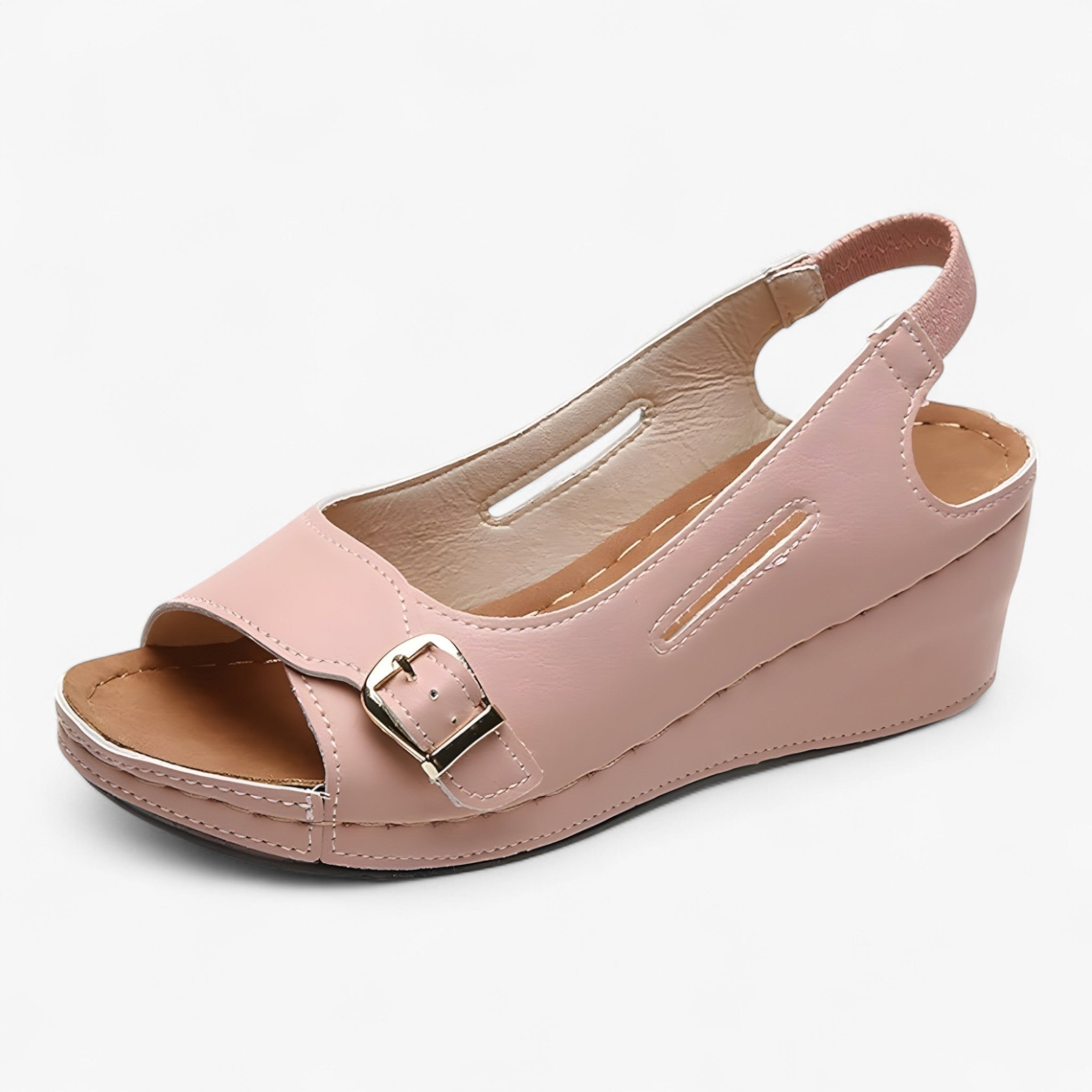Fioryn | Comfortabele sandalen met sleehak – Casual damesschoenen van zwart leer