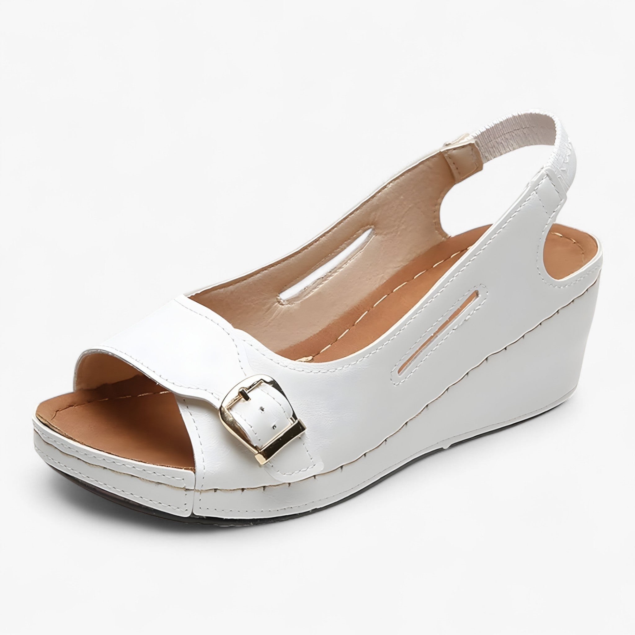 Fioryn | Comfortabele sandalen met sleehak – Casual damesschoenen van zwart leer