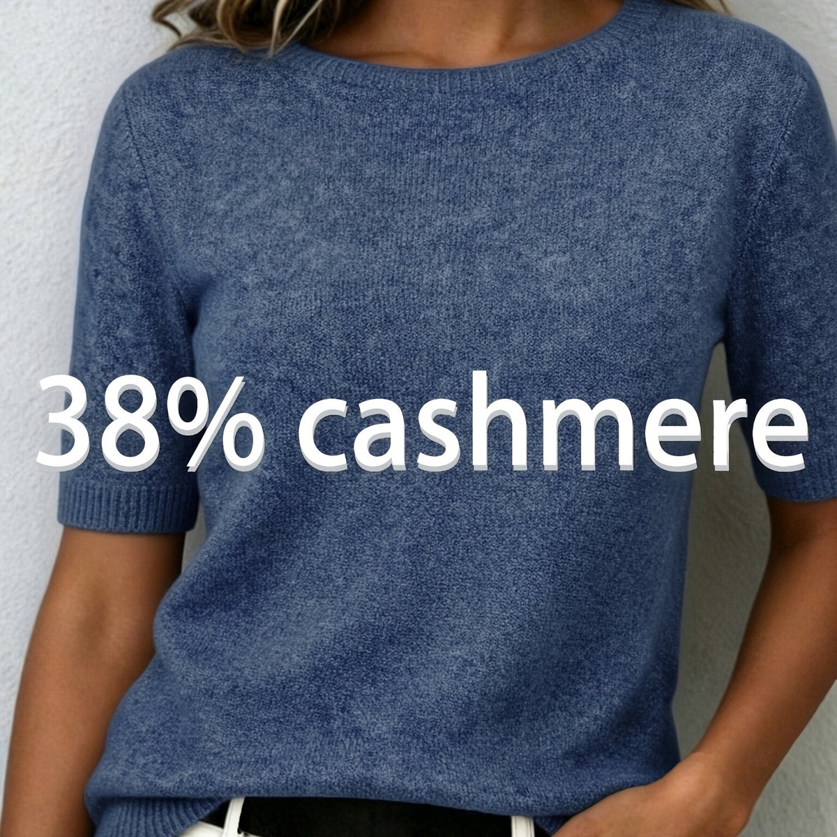 Idaline | Dames T-shirt met Korte Mouwen – Zachte Cashmere Look, Comfortabele Elegante Basic Top