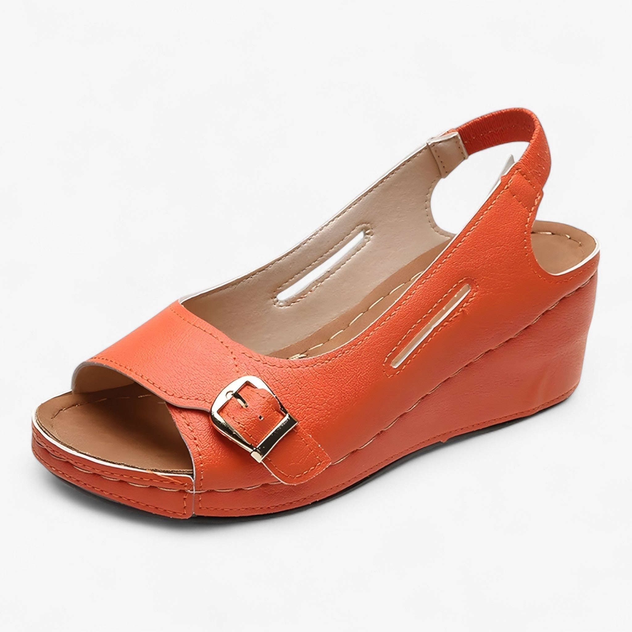 Fioryn | Comfortabele sandalen met sleehak – Casual damesschoenen van zwart leer