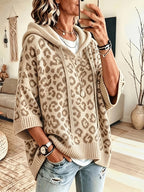 arcelina | Dameshoodie met Luipaardprint – Oversized Sweater met Capuchon