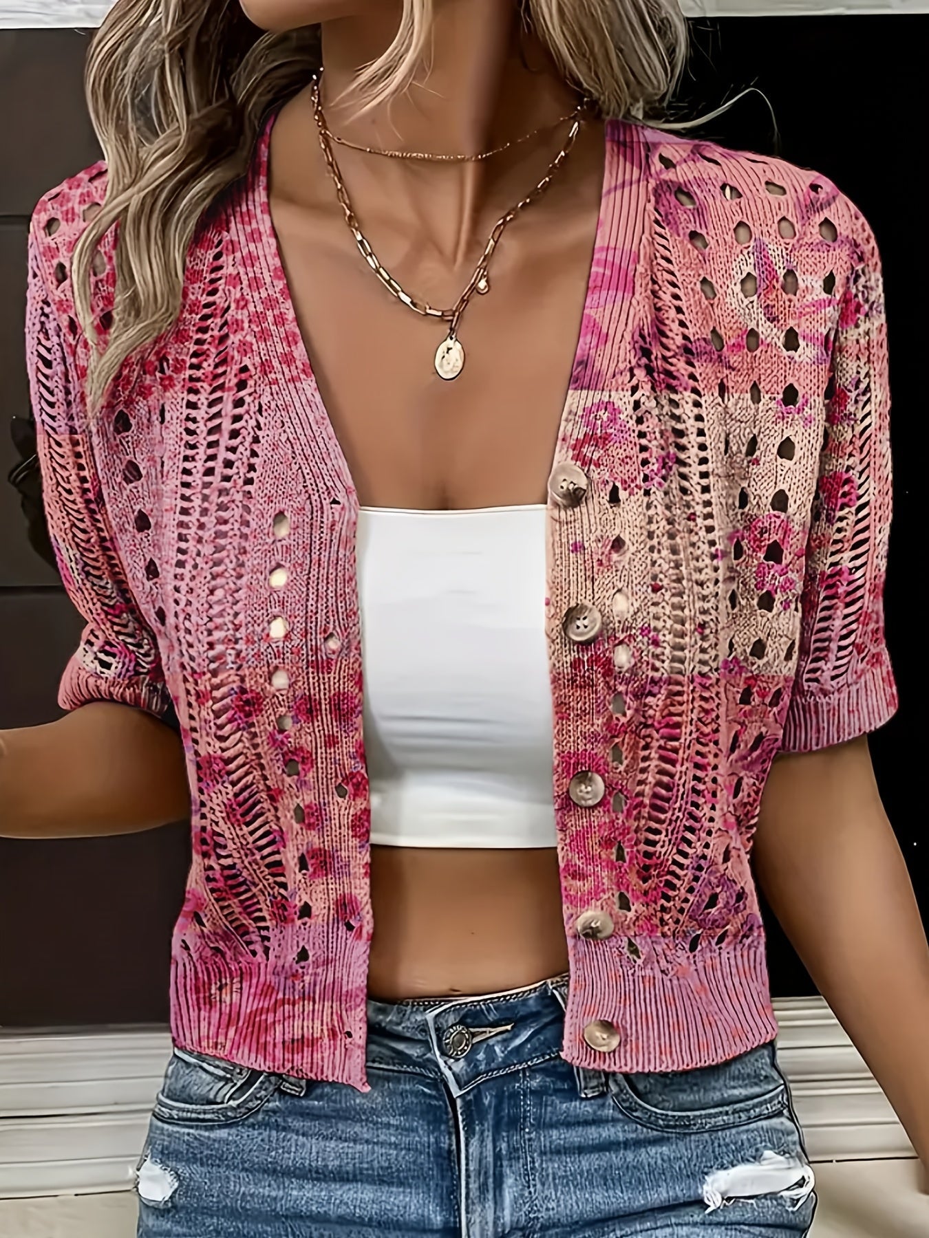 Oceira | Dames Boho Crochet Cardigan – Lichtgewicht Zomerse Trui, Open Voorzijde