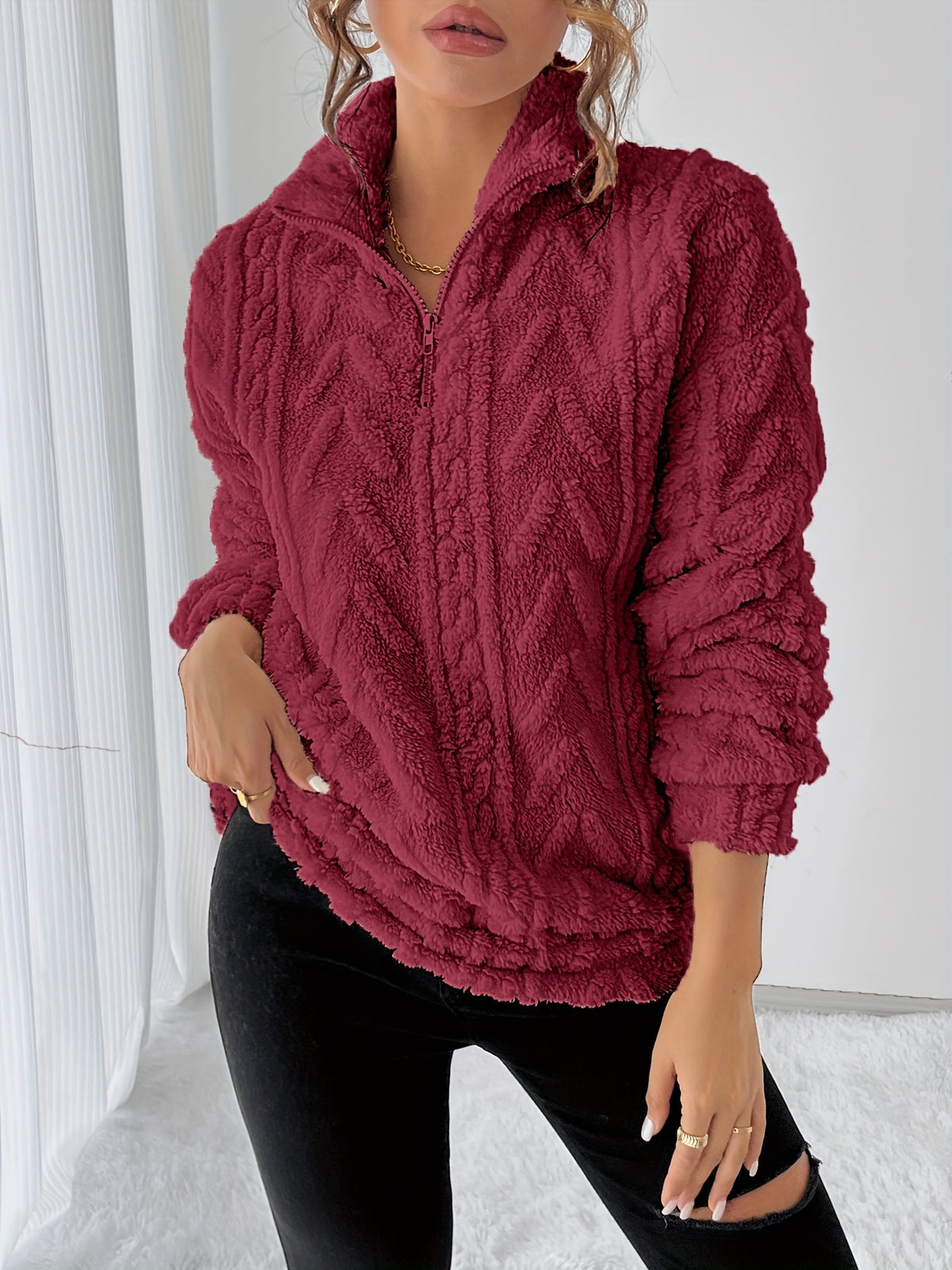 Marinda | Fleece-sweatshirt voor dames – Warme, casual trui voor de herfst en winter