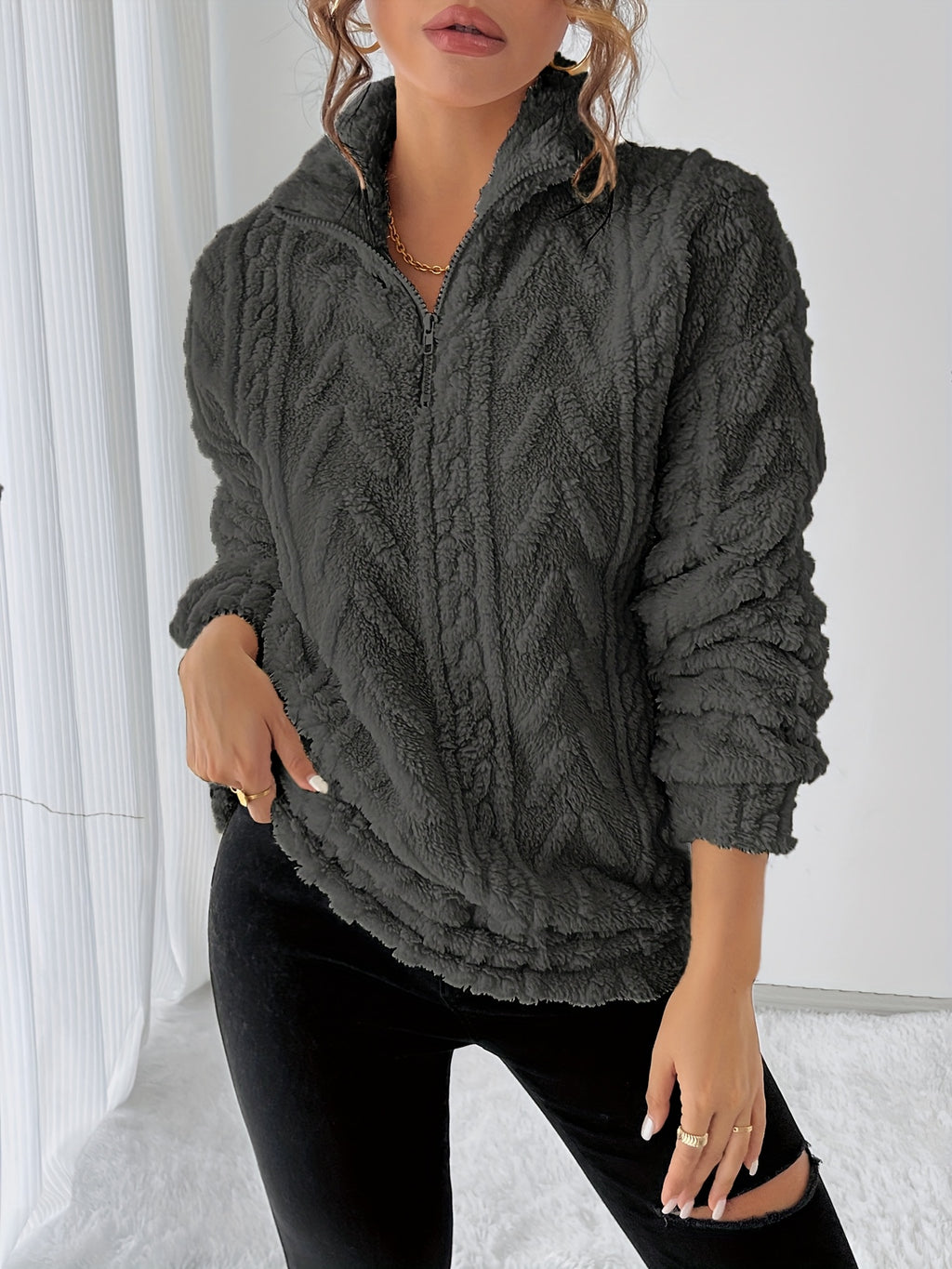 Marinda | Fleece-sweatshirt voor dames – Warme, casual trui voor de herfst en winter
