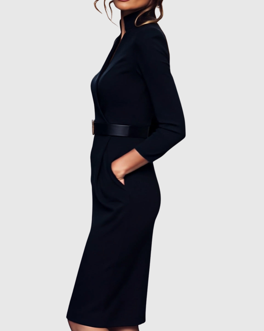 Serilda | Dames Midi Kokerjurk – Elegante Werkjurk