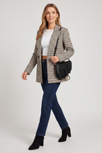 Arlen | Dames Geruite Blazer – Getailleerde Blazer met Knoopsluiting en Reverskraag