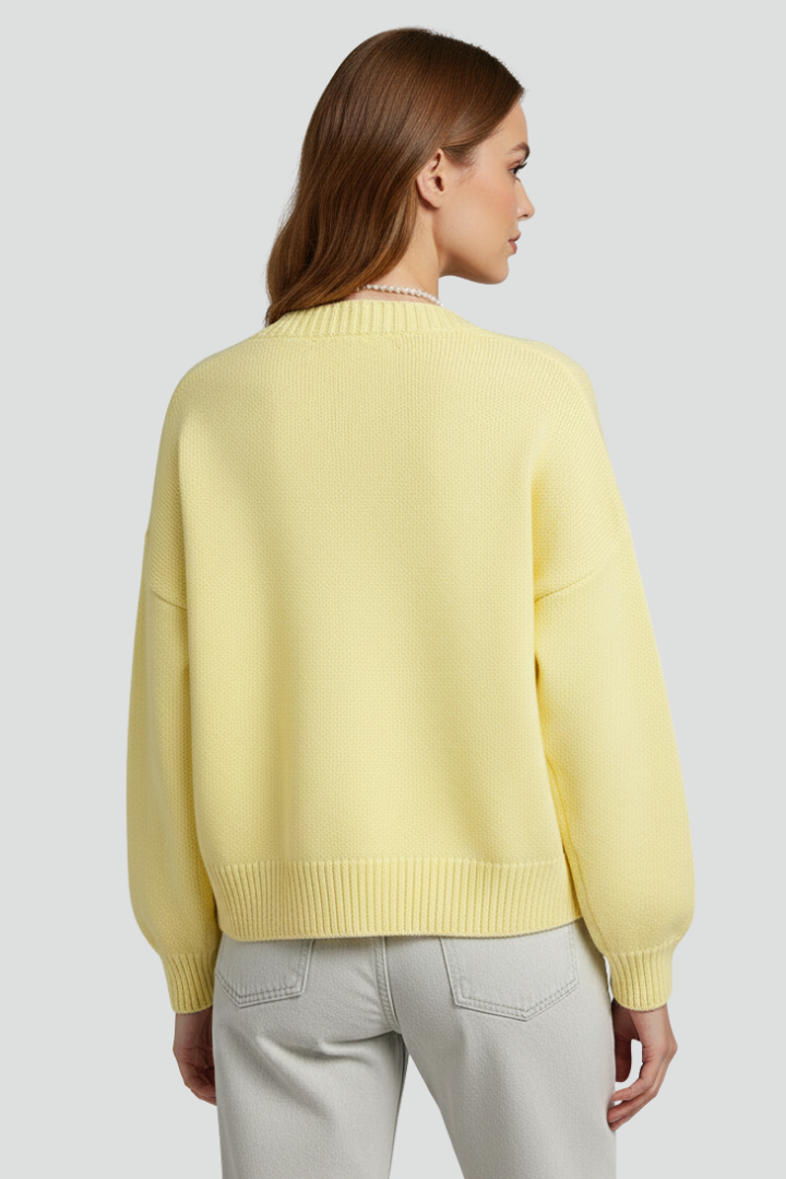 Ashlyn | Dames Gebreid Vest met Structuur – V-hals Vest met Knoopsluiting aan de Voorkant