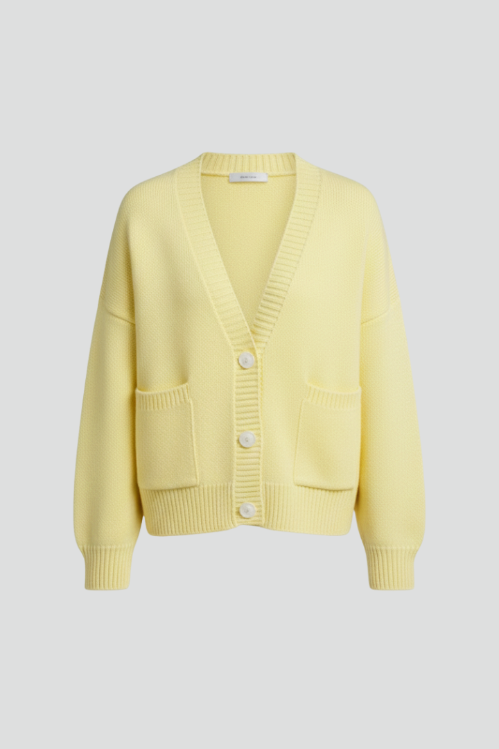 Ashlyn | Dames Gebreid Vest met Structuur – V-hals Vest met Knoopsluiting aan de Voorkant