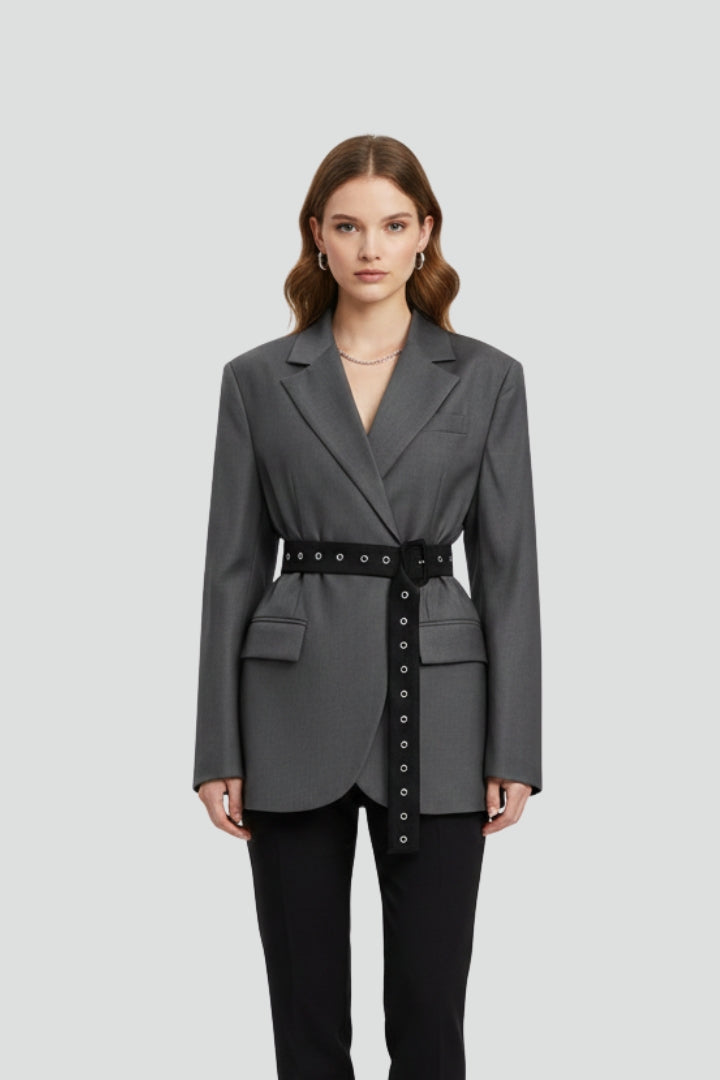 Blaire | Dames Smart Casual Blazer – Getailleerde Blazer met Ceintuur en Lange Mouwen