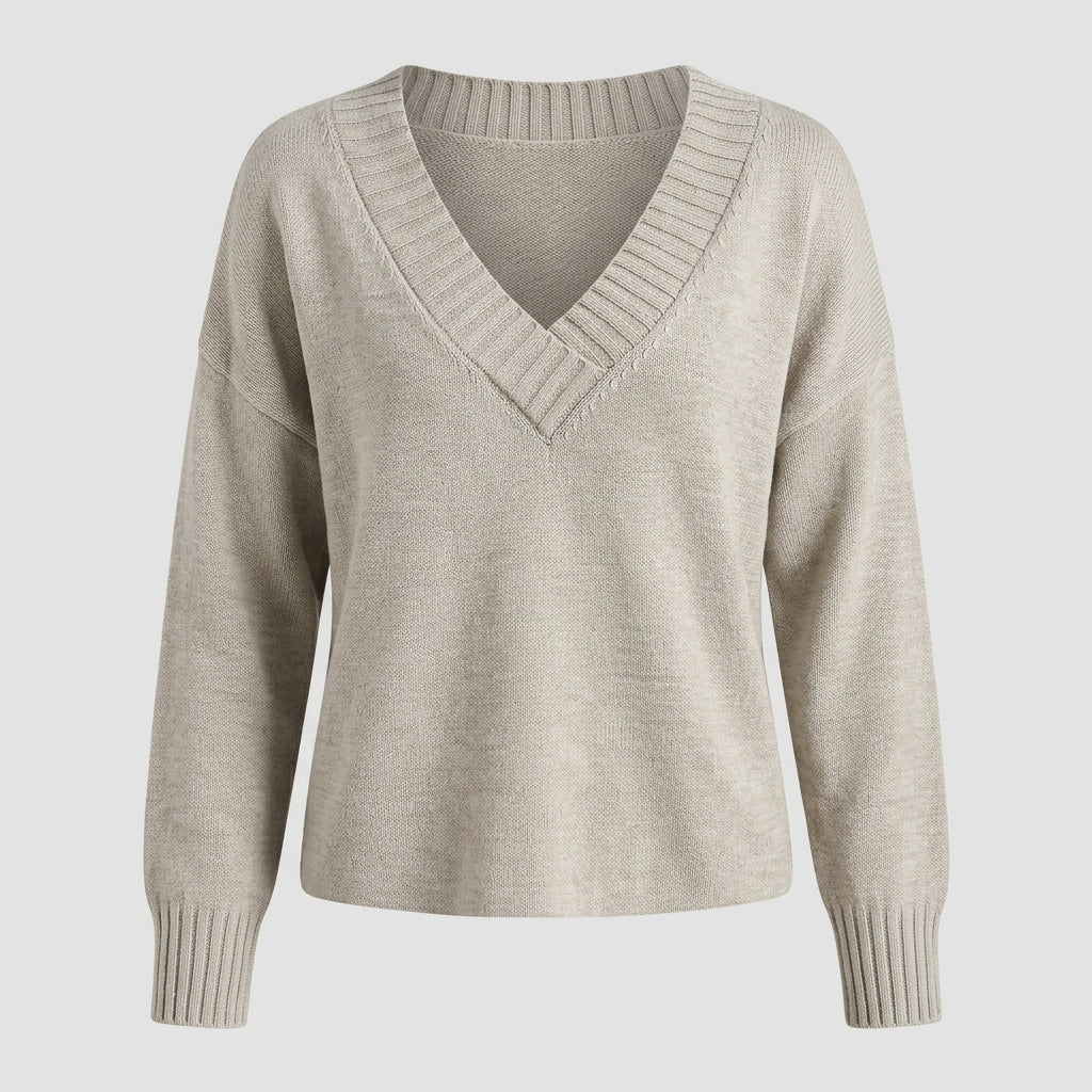 Uvelia | Kasjmiertrui voor dames – Elegante V-hals, zacht en licht gebreid