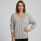 Uvelia | Kasjmiertrui voor dames – Elegante V-hals, zacht en licht gebreid