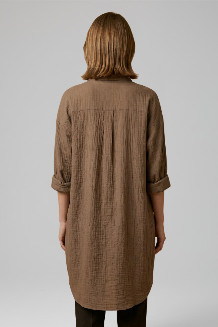 Amira | Dames Blouse met Knopen – Blouse met Lange Mouwen en Kraag