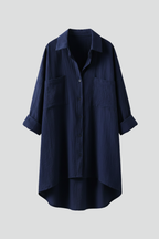 Amira | Dames Blouse met Knopen – Blouse met Lange Mouwen en Kraag
