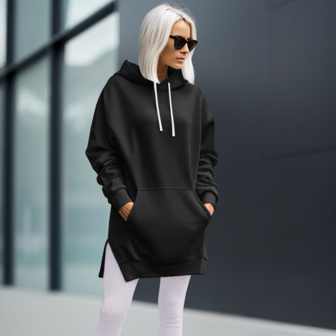 Alarda | Oversized Sweaterjurk Dames – Lange Hoodie Jurk met Capuchon